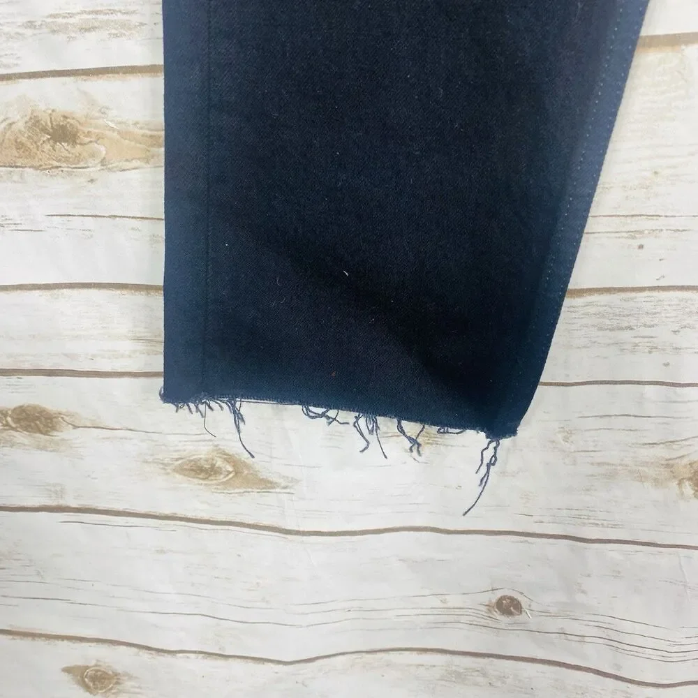 Topshop Women Straight Leg Jeans‎ High Rise Black Raw Hem Size W26 L32 US 4